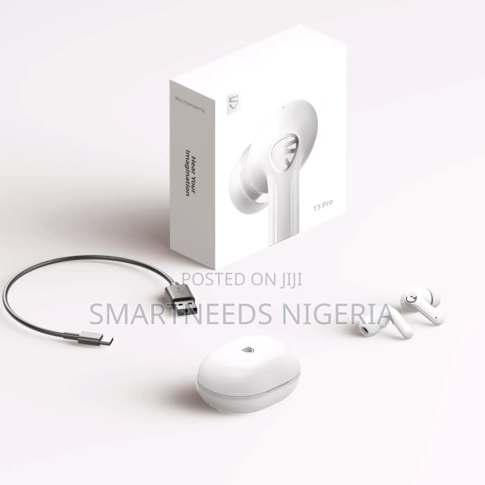 Soundpeats T3 Pro Anc + 2 Device Connection +7hour Playtime - White