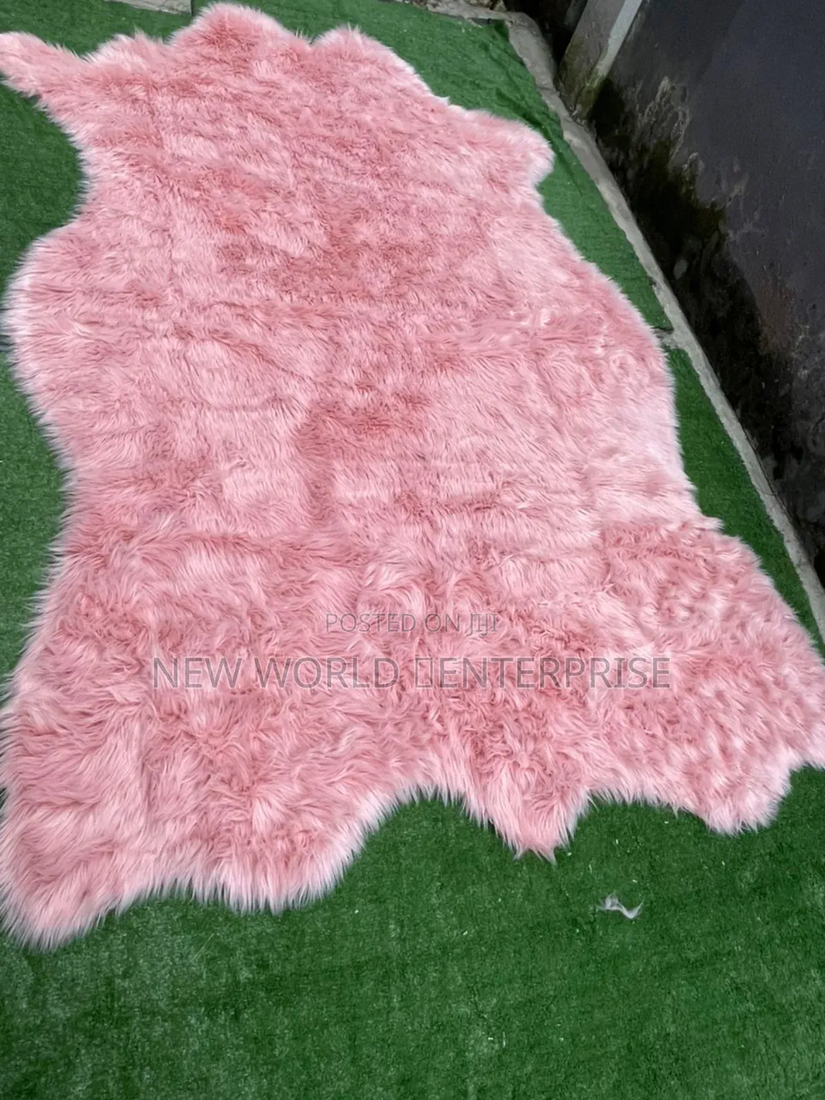 Butterfly Design Shape Pink Colour Fur Rug
