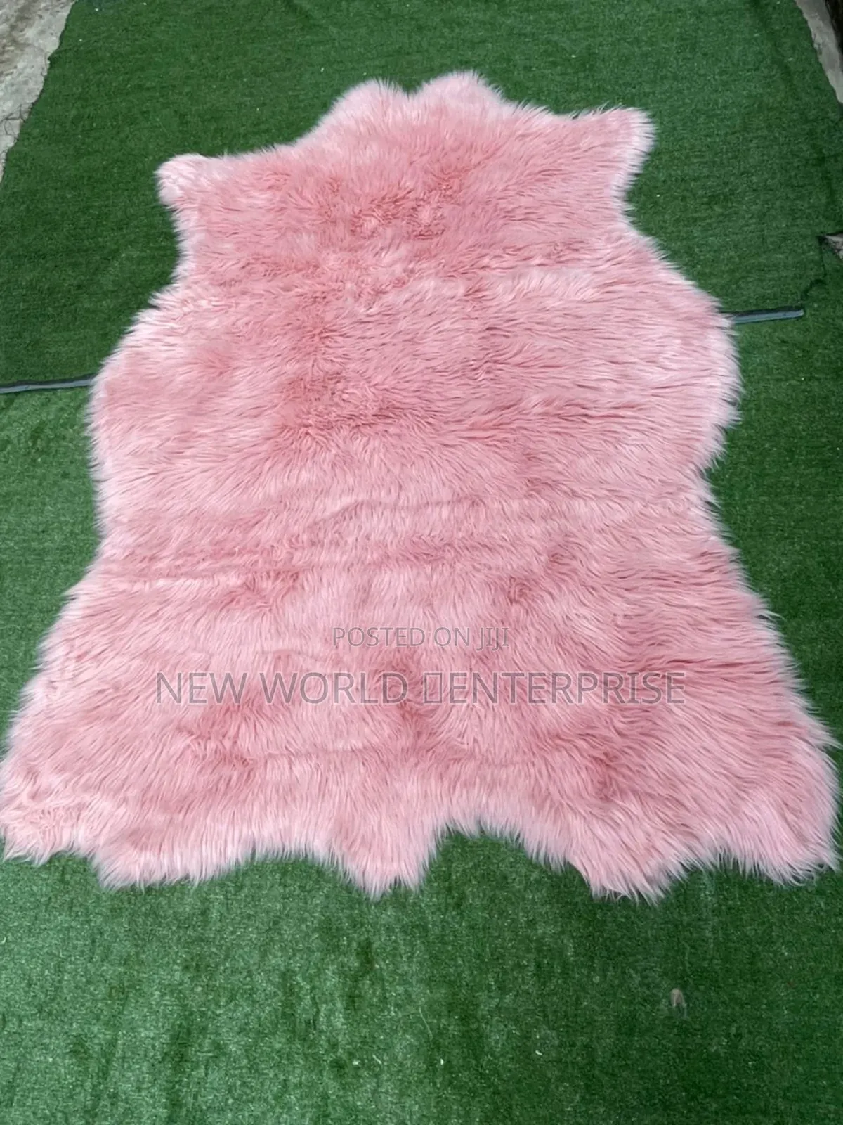 Butterfly Design Shape Pink Colour Fur Rug