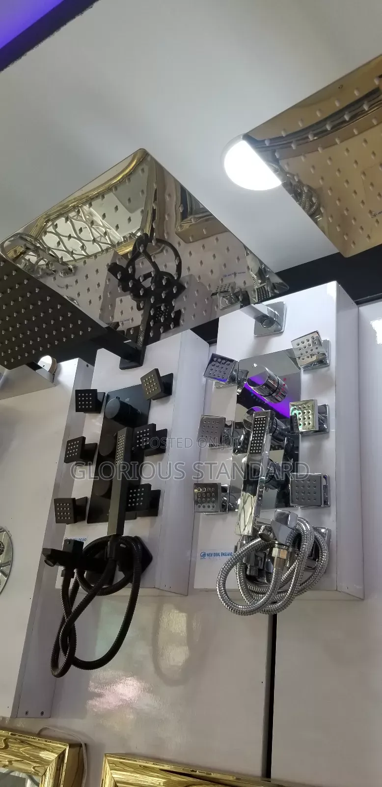 Black Conduit Shower With 6 Body Jets