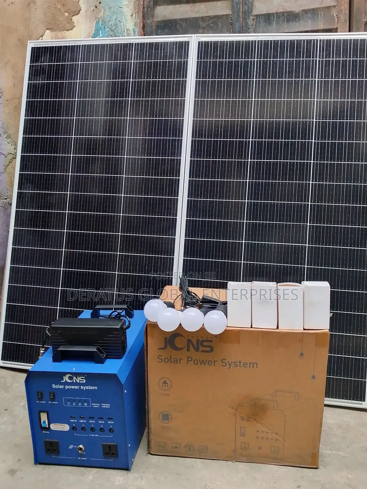 JCNS All in One 1800w Solar Generator, Four Dc Bulbs and Panel 320w
