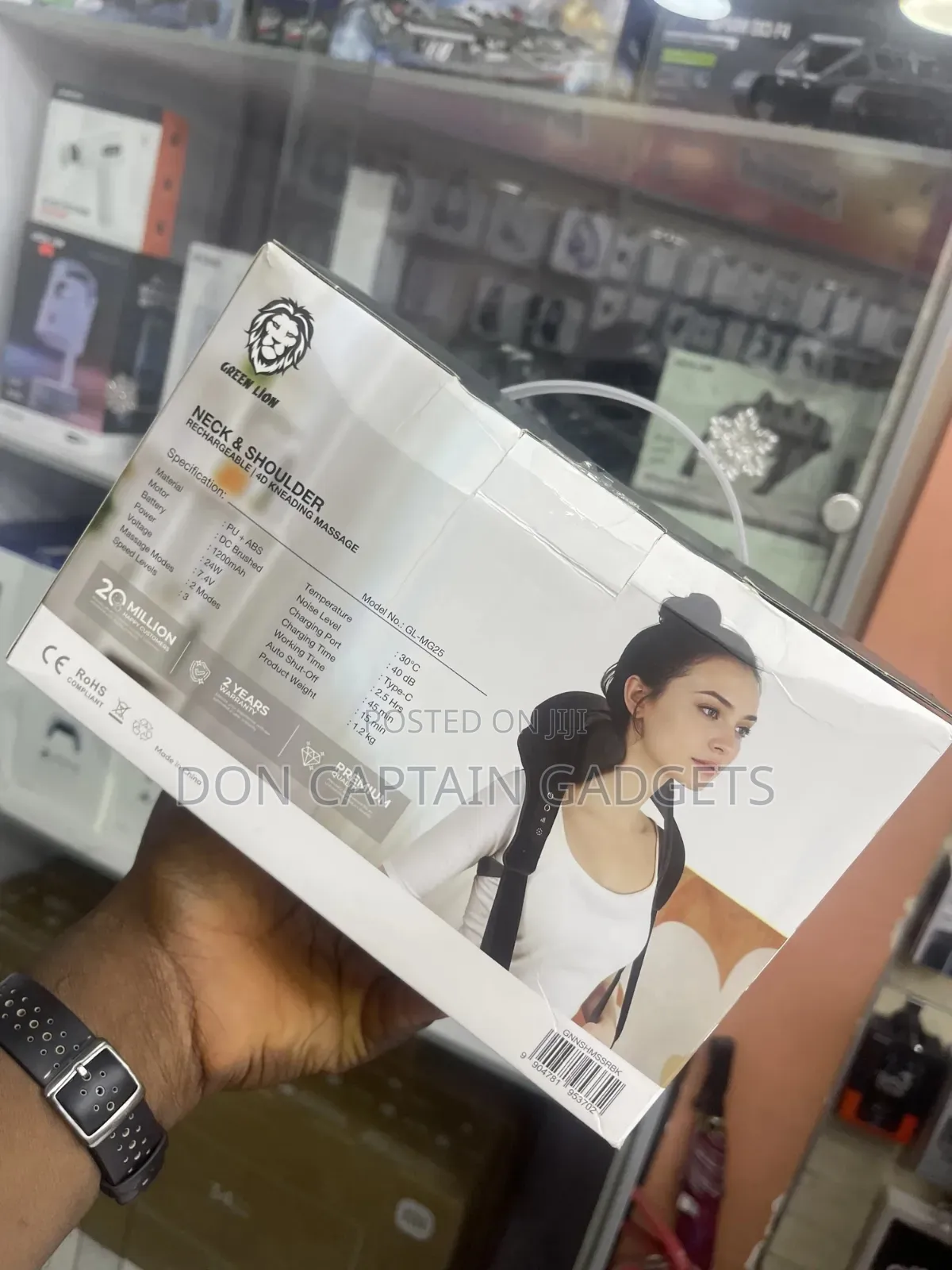 Green Lion Neck and Shoulder Rechargeable 4d Kneading Massager