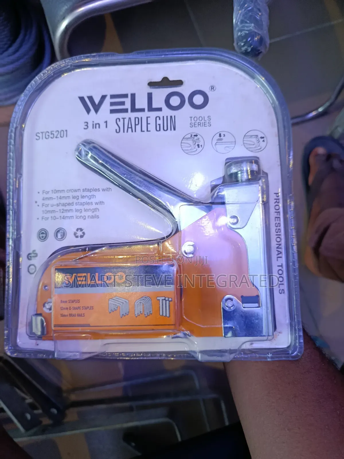 Welloo 3-in-1 Heavy-Duty Manual Staple Gun, Model Stg5201