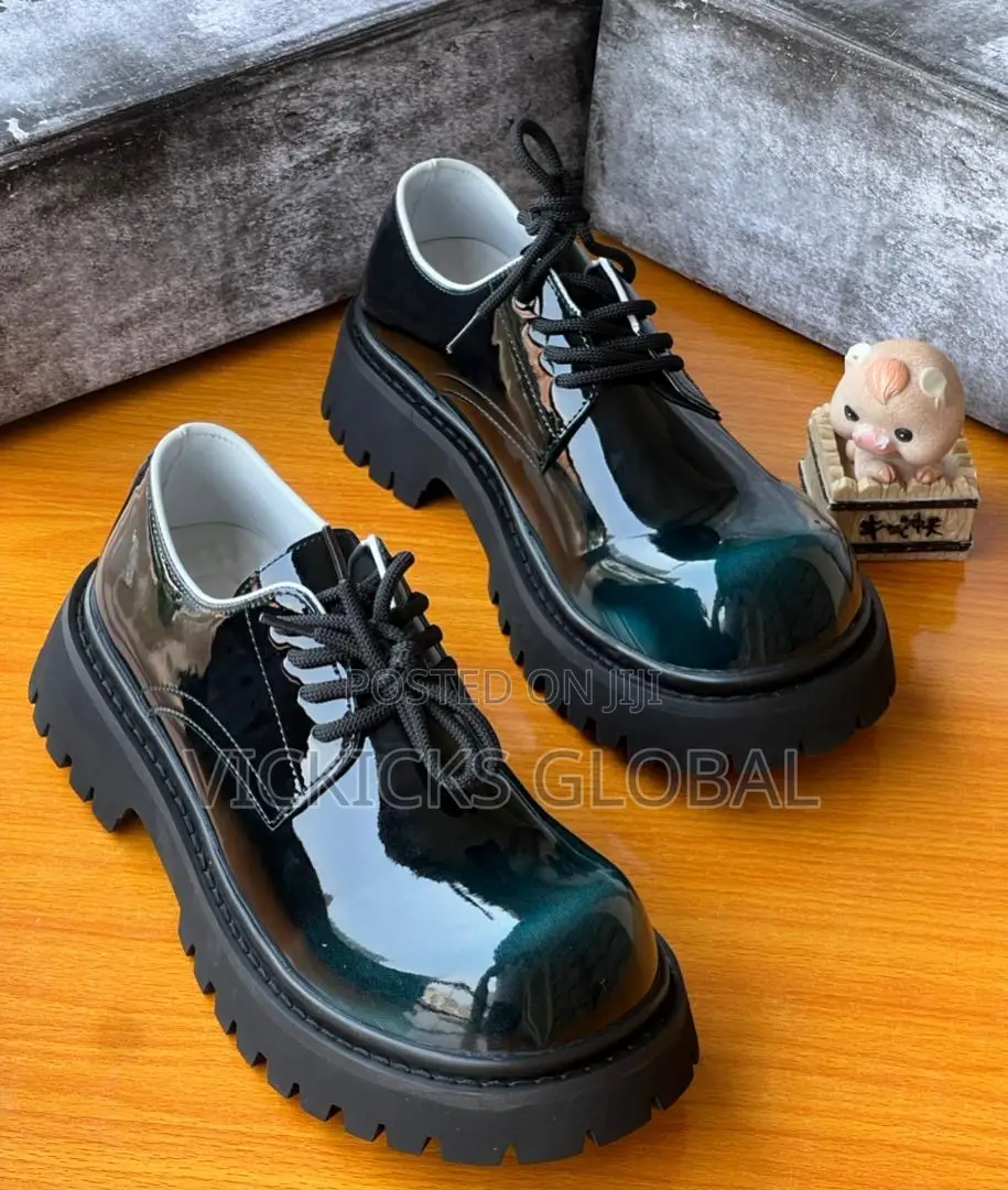 Luxury Glossy Leather Chunky Sole Men’S Shoe