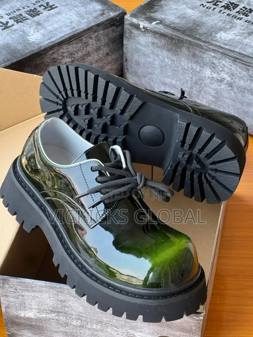 Luxury Glossy Leather Chunky Sole Men’S Shoe