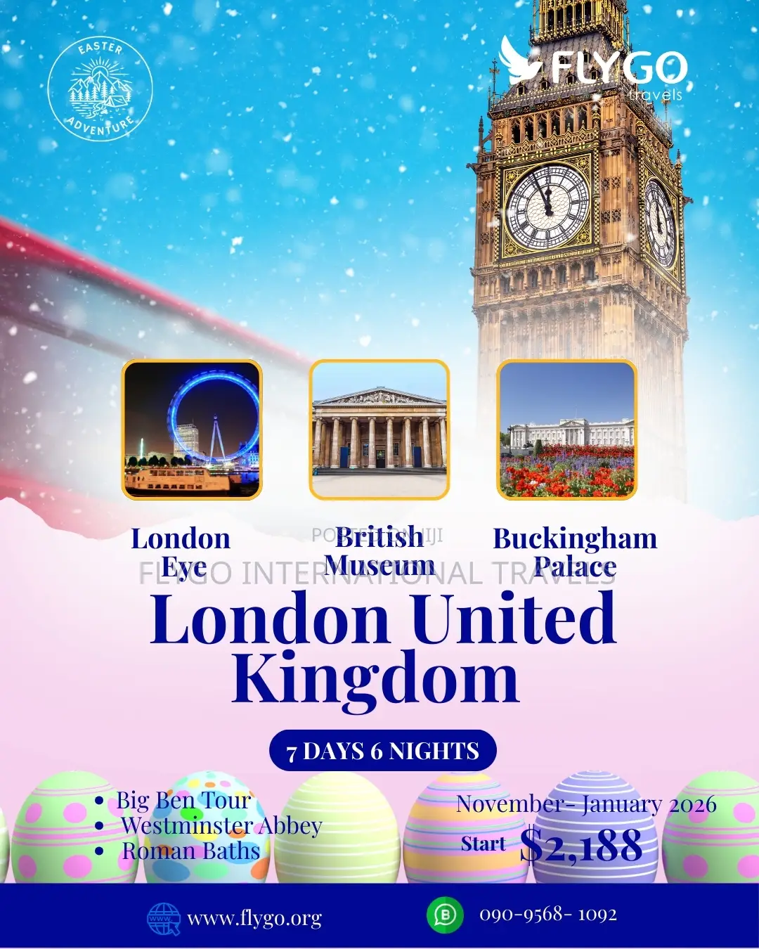 Easter 2026 Uk Tour London, Stonehenge, Buckingham ₦3.5m