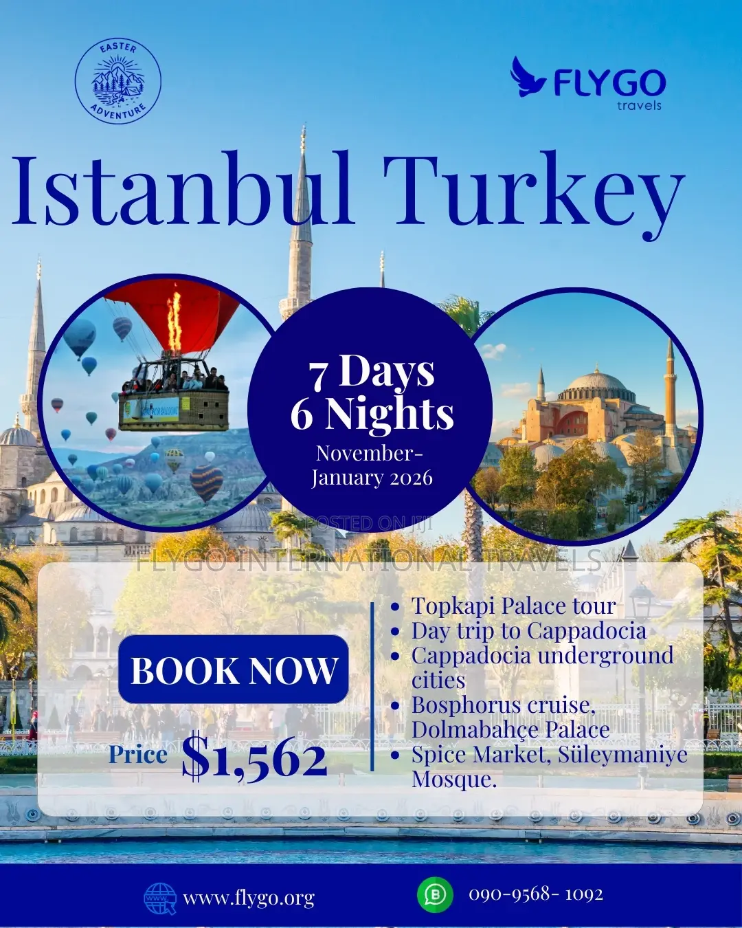 Easter 2026 Turkey Tour Istanbul Cappadocia ₦2.5m