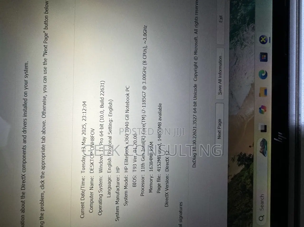 Laptop HP EliteBook 1040 G8 16GB Intel Core i7 SSD 512GB