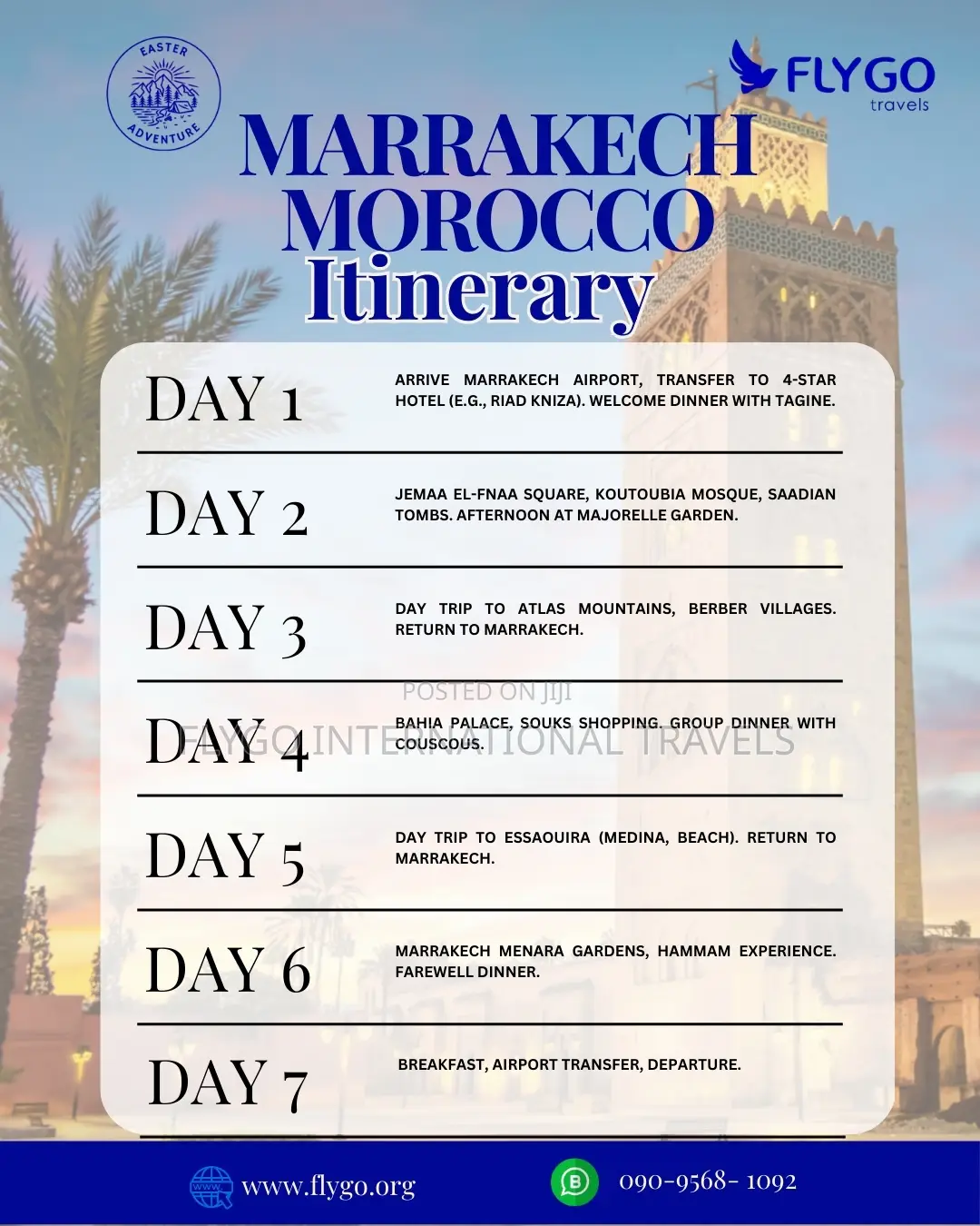 Easter 2026 Morocco Tour – Marrakech Souks ₦2.5m