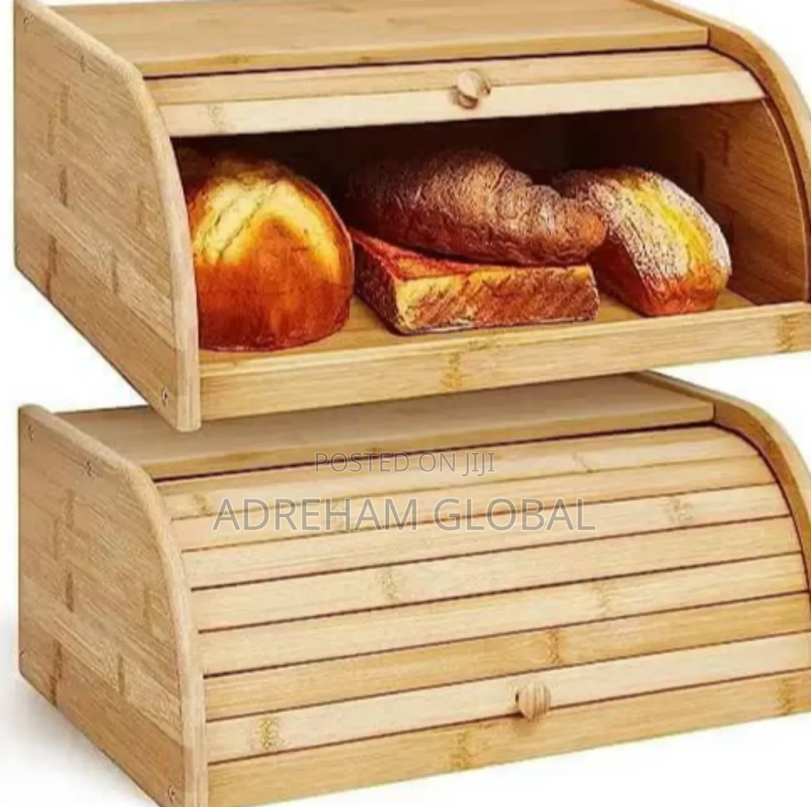 Bamboo Roll Top Wooden Cake/ Bread Storage Rack.