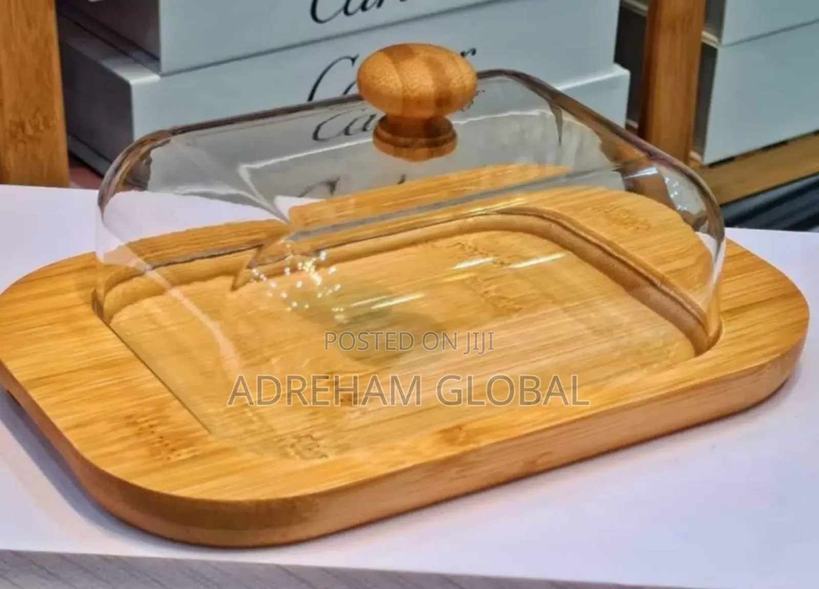 Wooden Butter Dish With Acrylic Lid.