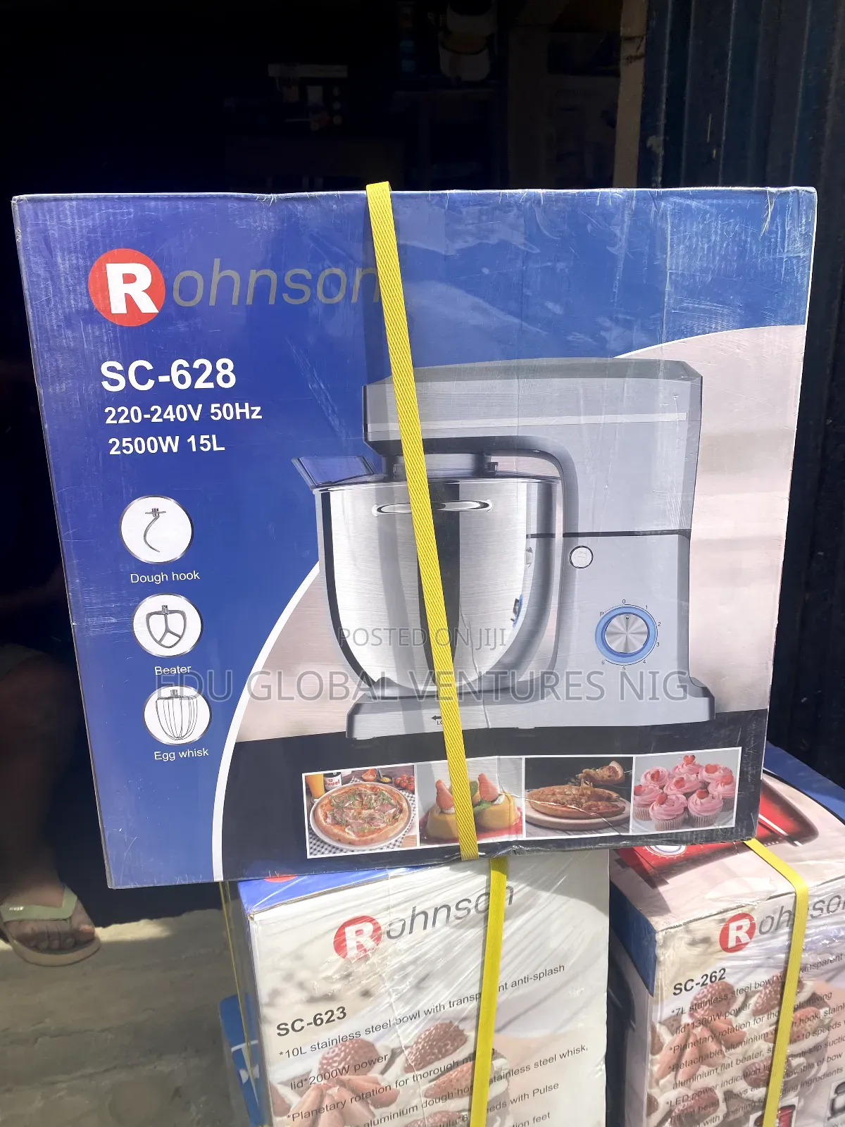 Rohnson Stand Mixer 2500watts 15litres Stainless Steel Bowl.