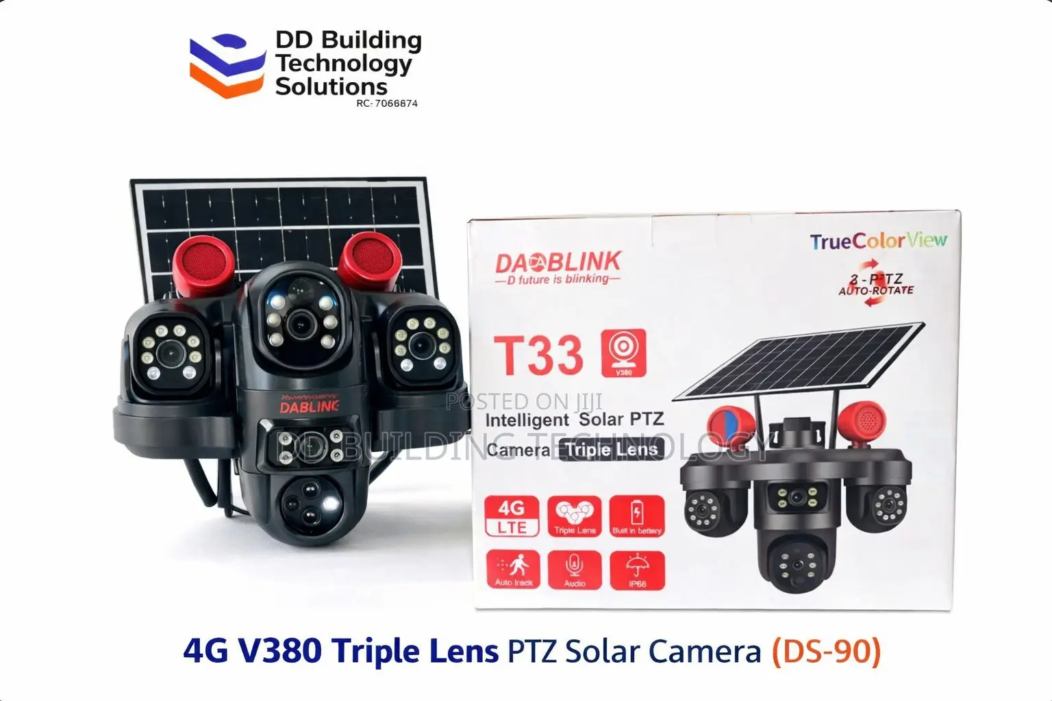 4g V380 Triple Lens Solar Camera (Ds-90)