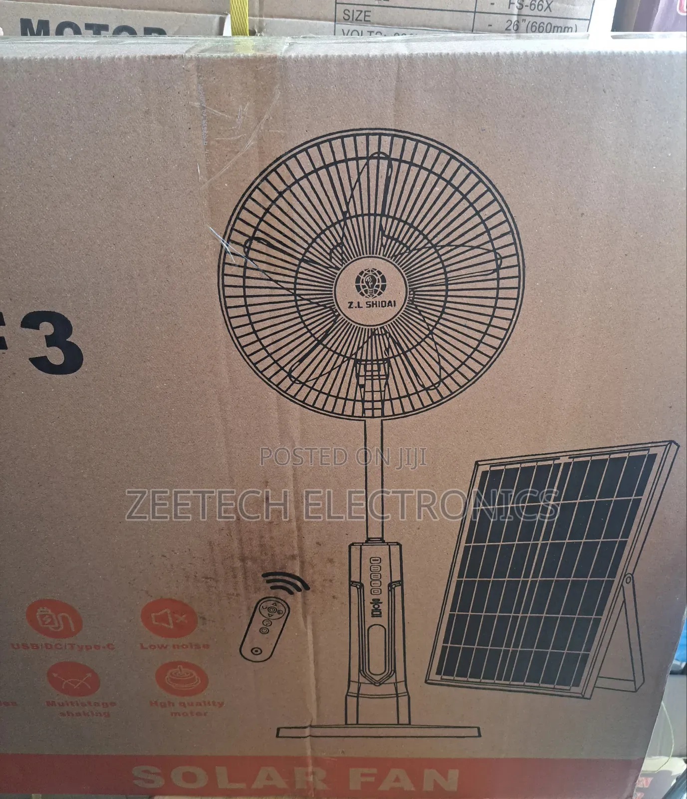 Z.L Shidai 18 Inch Solar Fan Rechargeable Fan