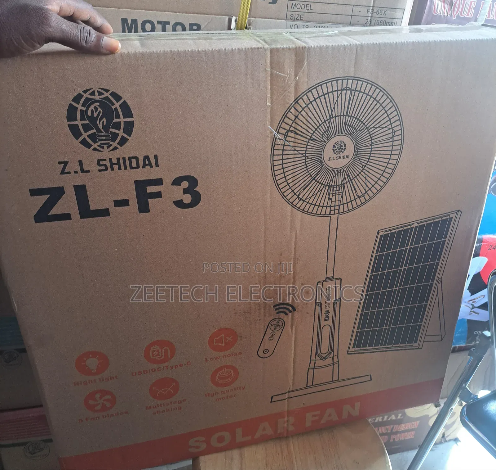Z.L Shidai 18 Inch Solar Fan Rechargeable Fan