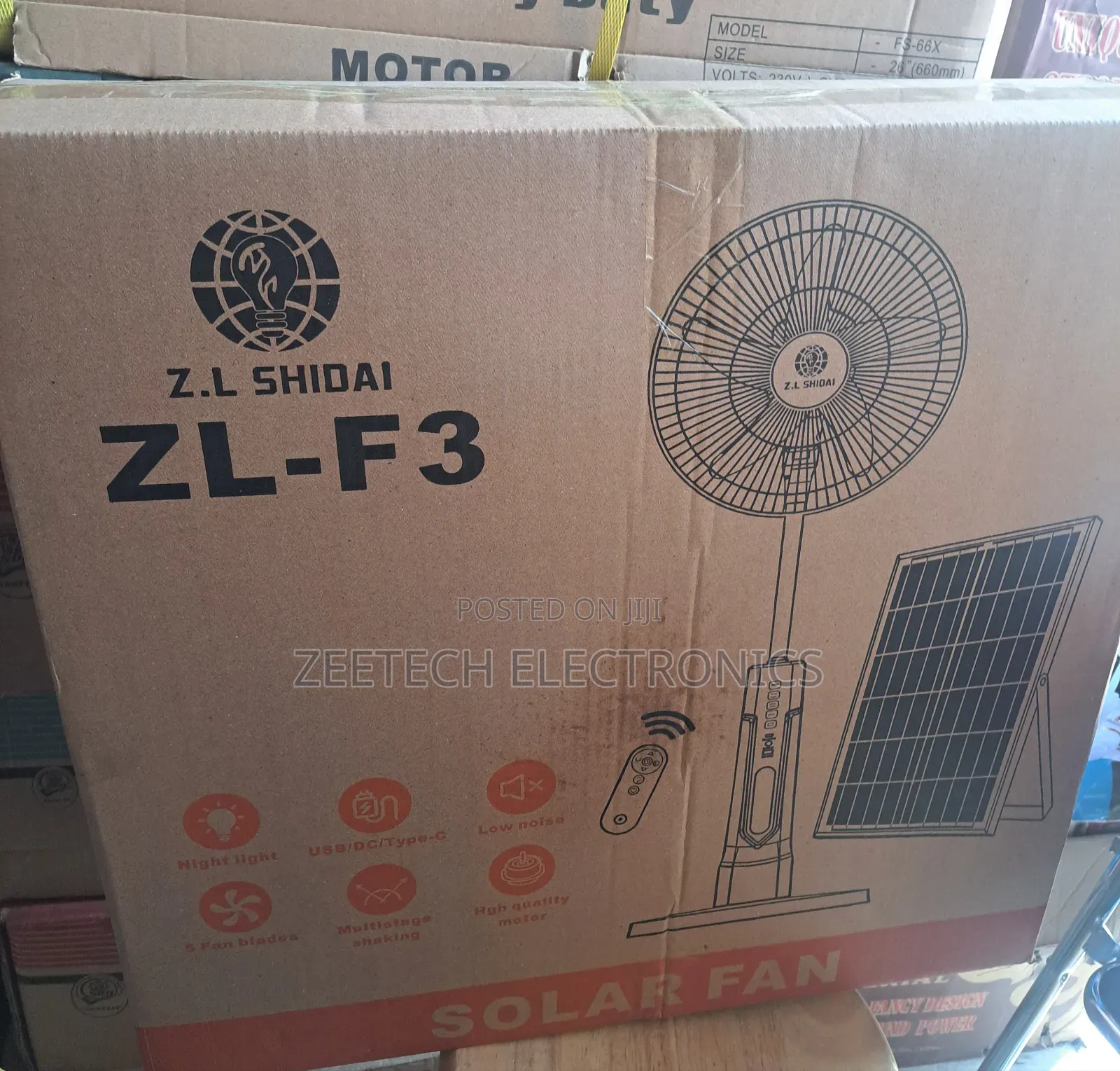 Z.L Shidai 18 Inch Solar Fan Rechargeable Fan