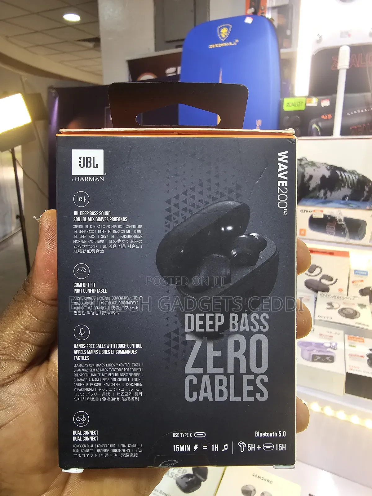 JBL Wave 200tws Wireless Earbuds 8mm Drivers 20h Deep Bass Bt5.0 Ipx2