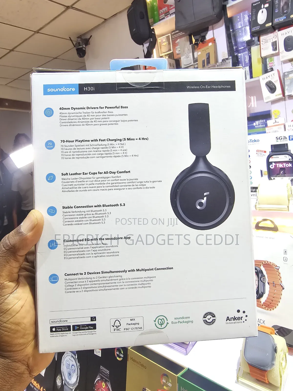 Anker Soundcore H30i Wireless on-Ear Headphones 70h Pure Bass Bt 5.3