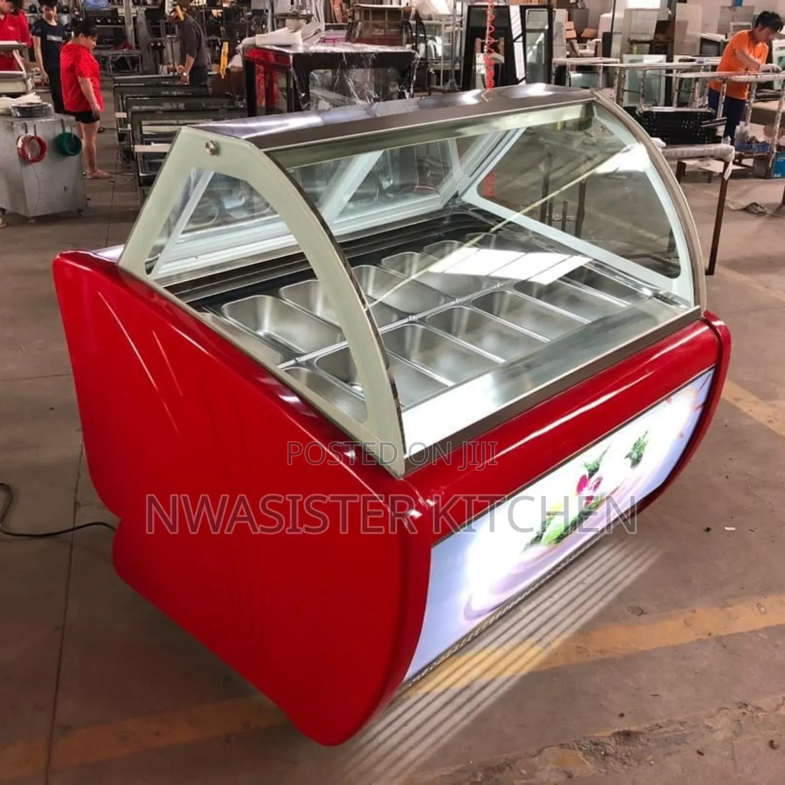 12 Plate Ice Cream Display Machine