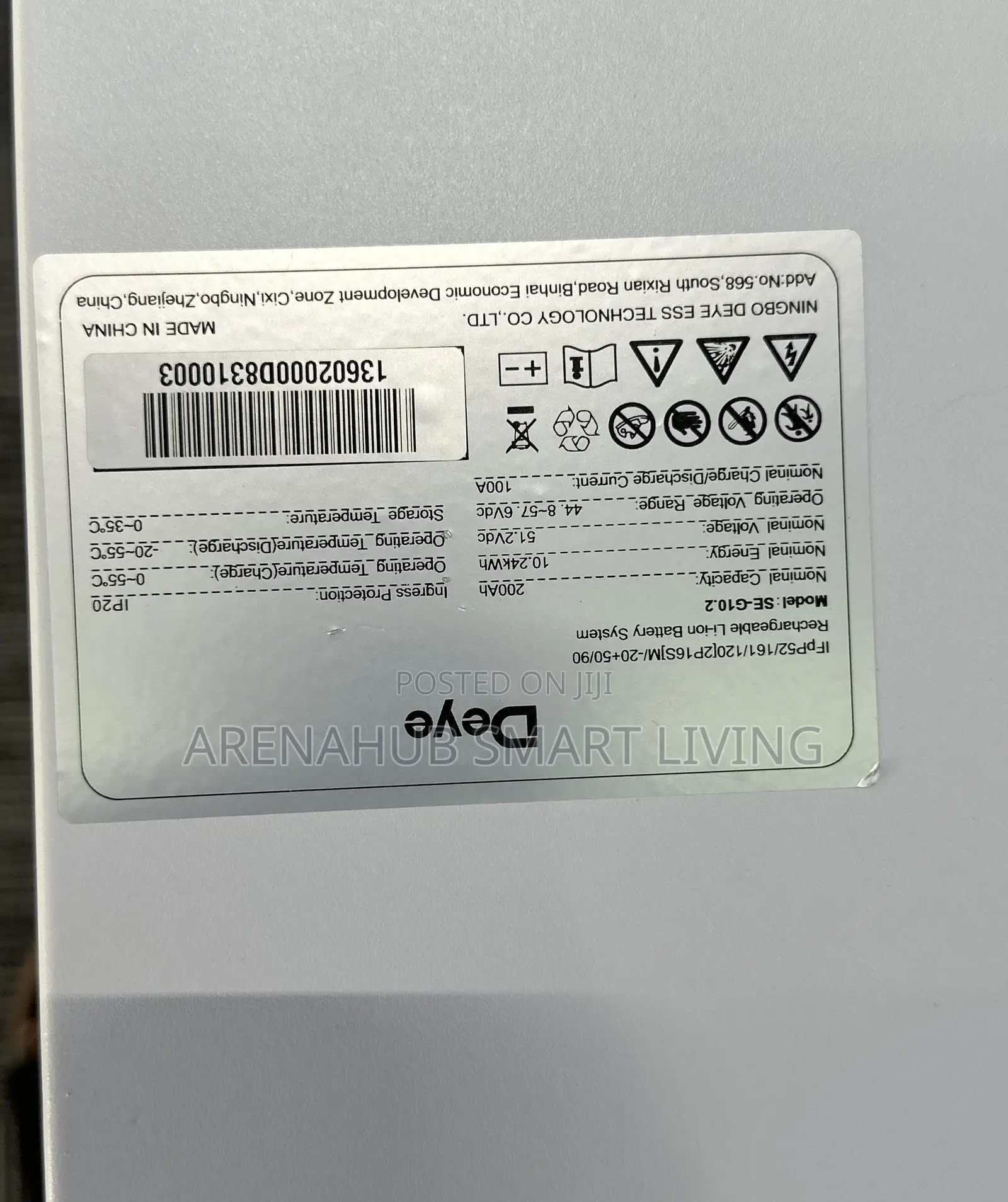 Deye 10kwh 51.2v Lithium Battery