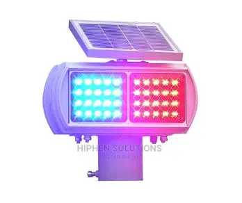 One Red And One Blue Solar Double Sides Flash Warning Light