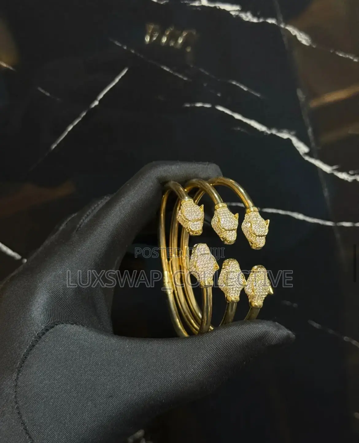 Gold Lion Head Bangles