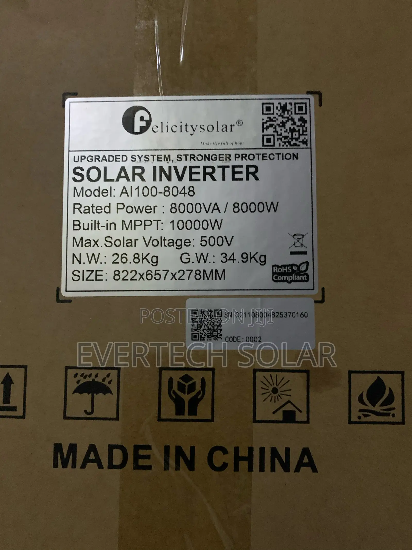 8kva Felicity 48v Hybrid Smart Inverter System With Double Pv