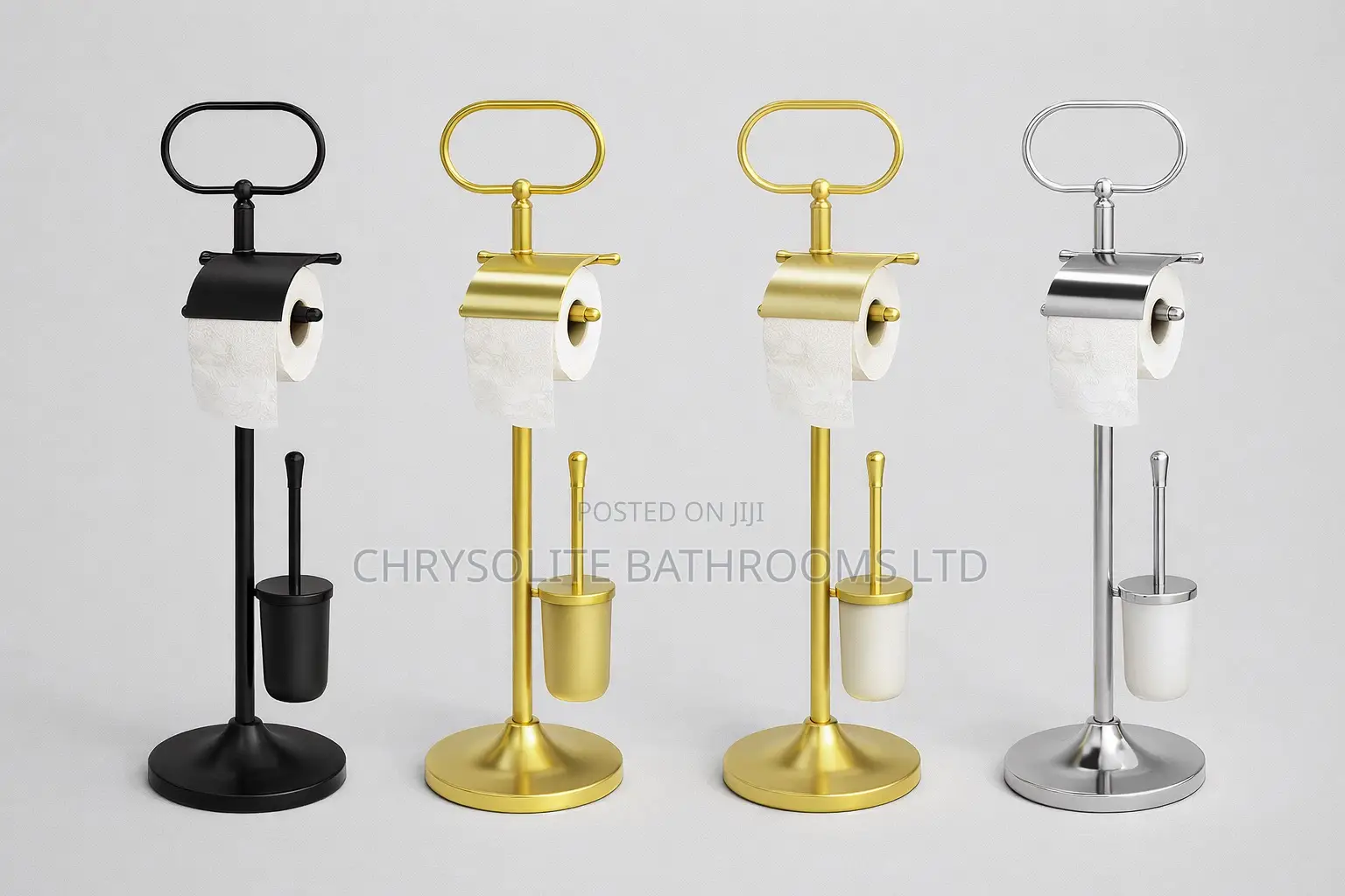 Toilet Paper Holder + Brush Holder