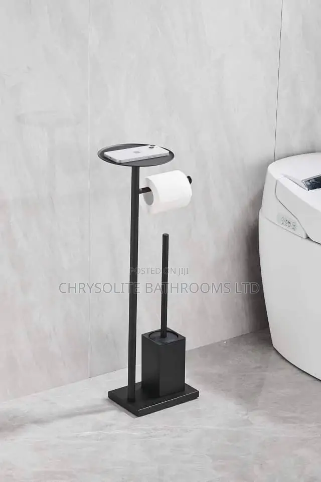 Standing Toilet Paper and Brush Holder