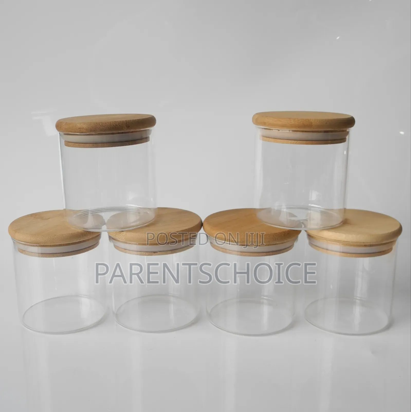 3 Layer 9 PCS High Borosilicate Glass Storage Jars Set With Bamboo Lid