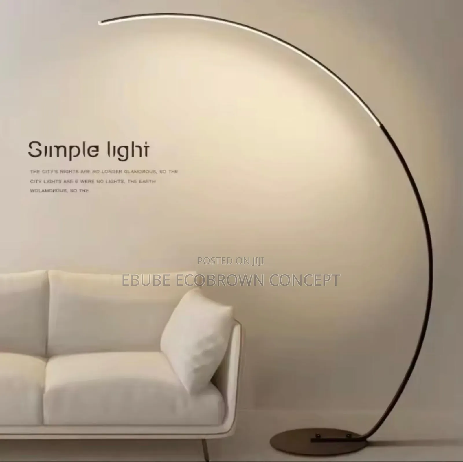 Modern Minimalist Led Curved Bedside Standing Lamp Available