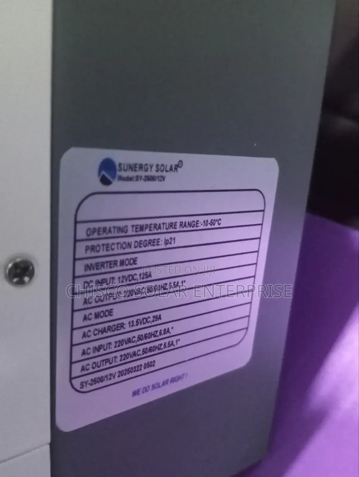 2.5kva 12v Sunergy Inverter