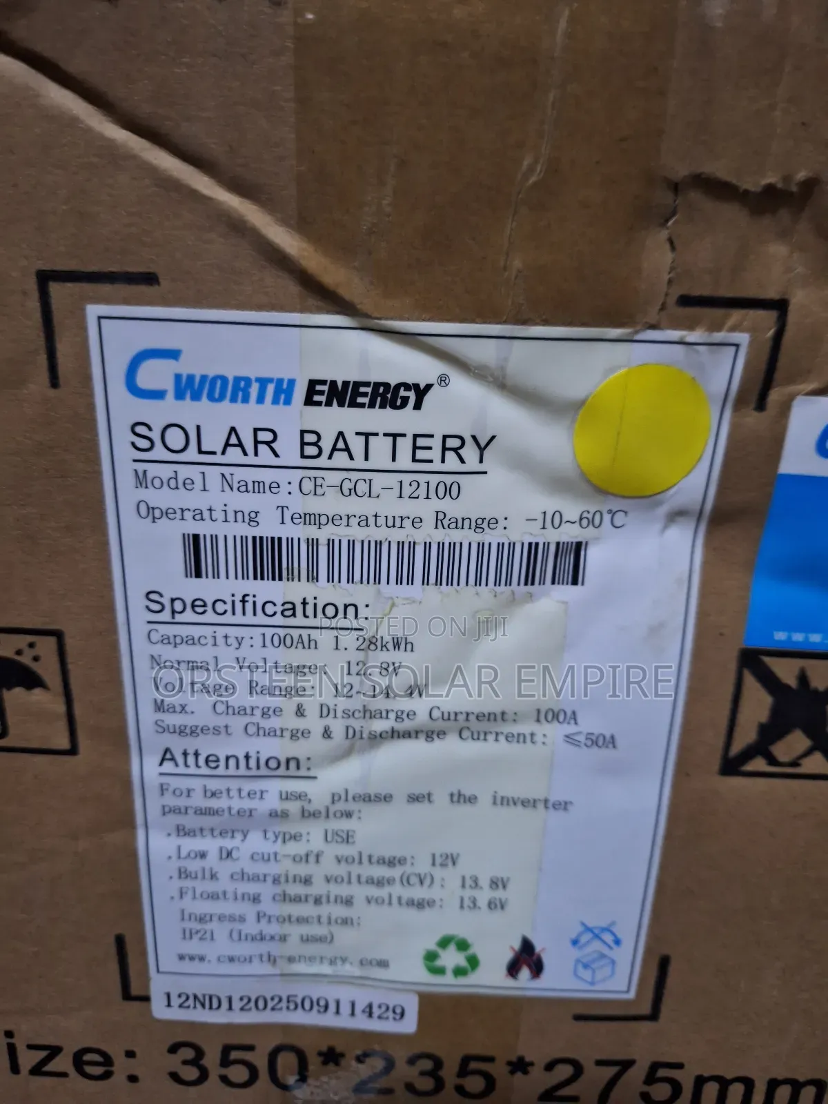 Cworth 12v-1.28kwh Batteries
