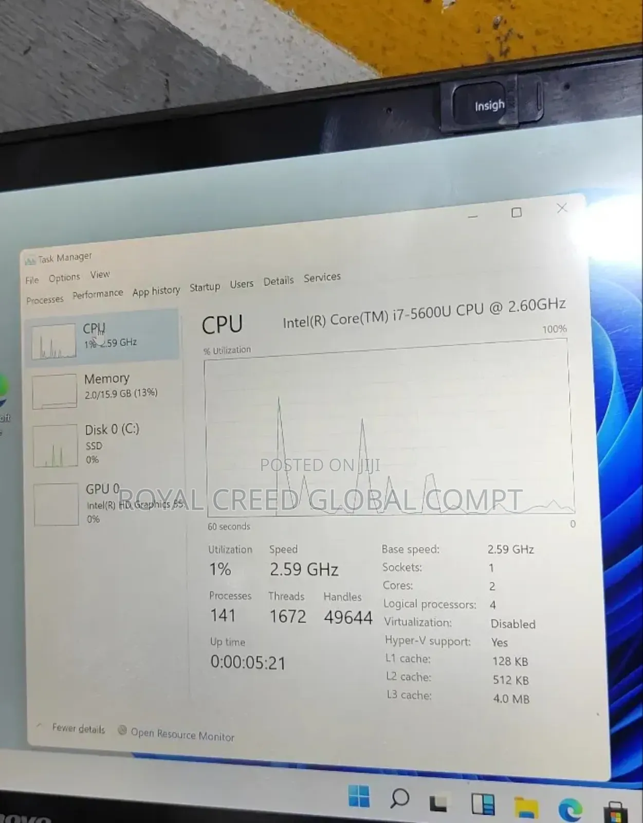 Laptop Lenovo ThinkPad X1 Carbon 16GB Intel Core i7 SSD 512GB