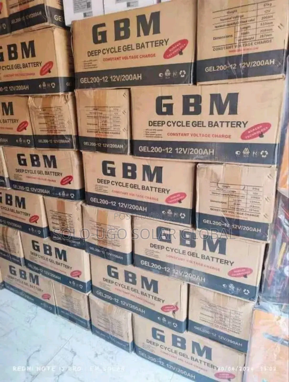 200ah 12v GBM Deep Dry Cell Battery