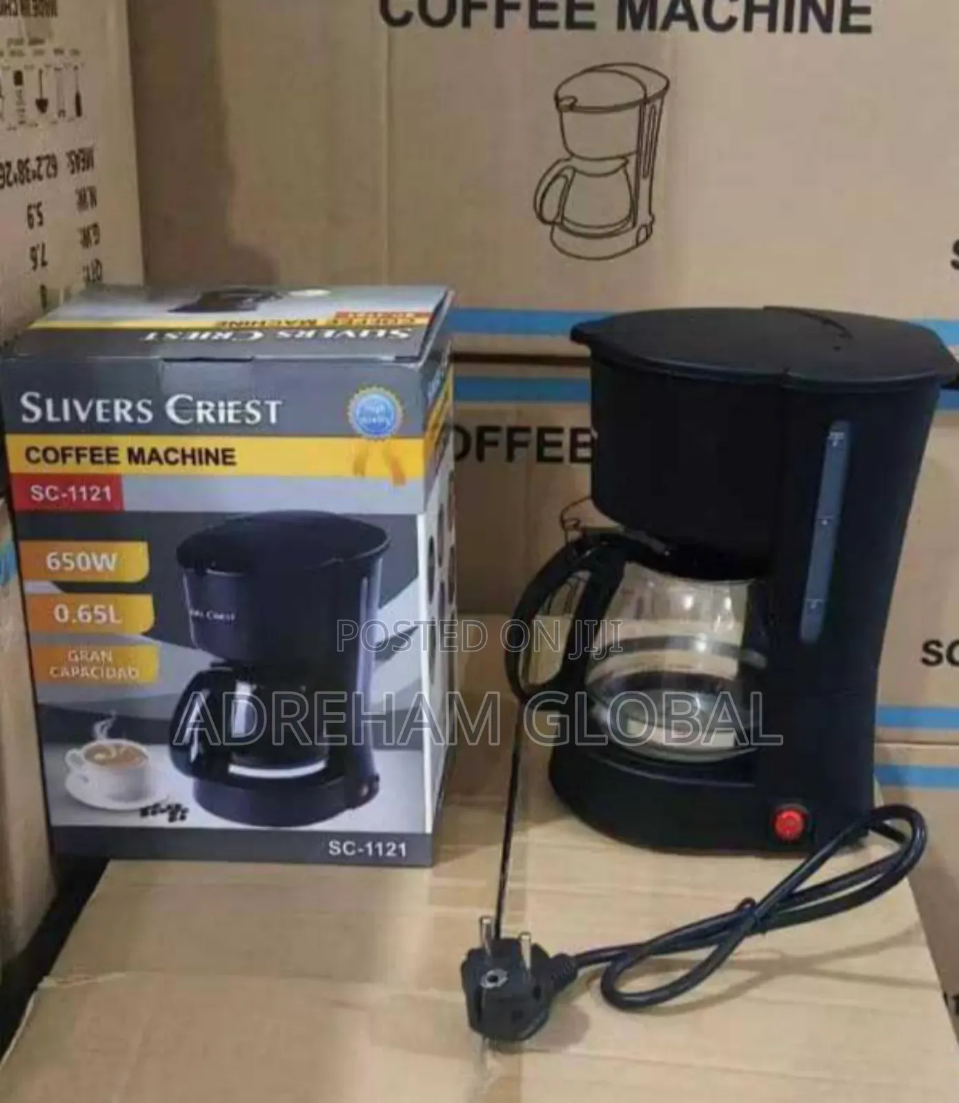 Slivers Criest Coffee Machine 0.65l ,650watts