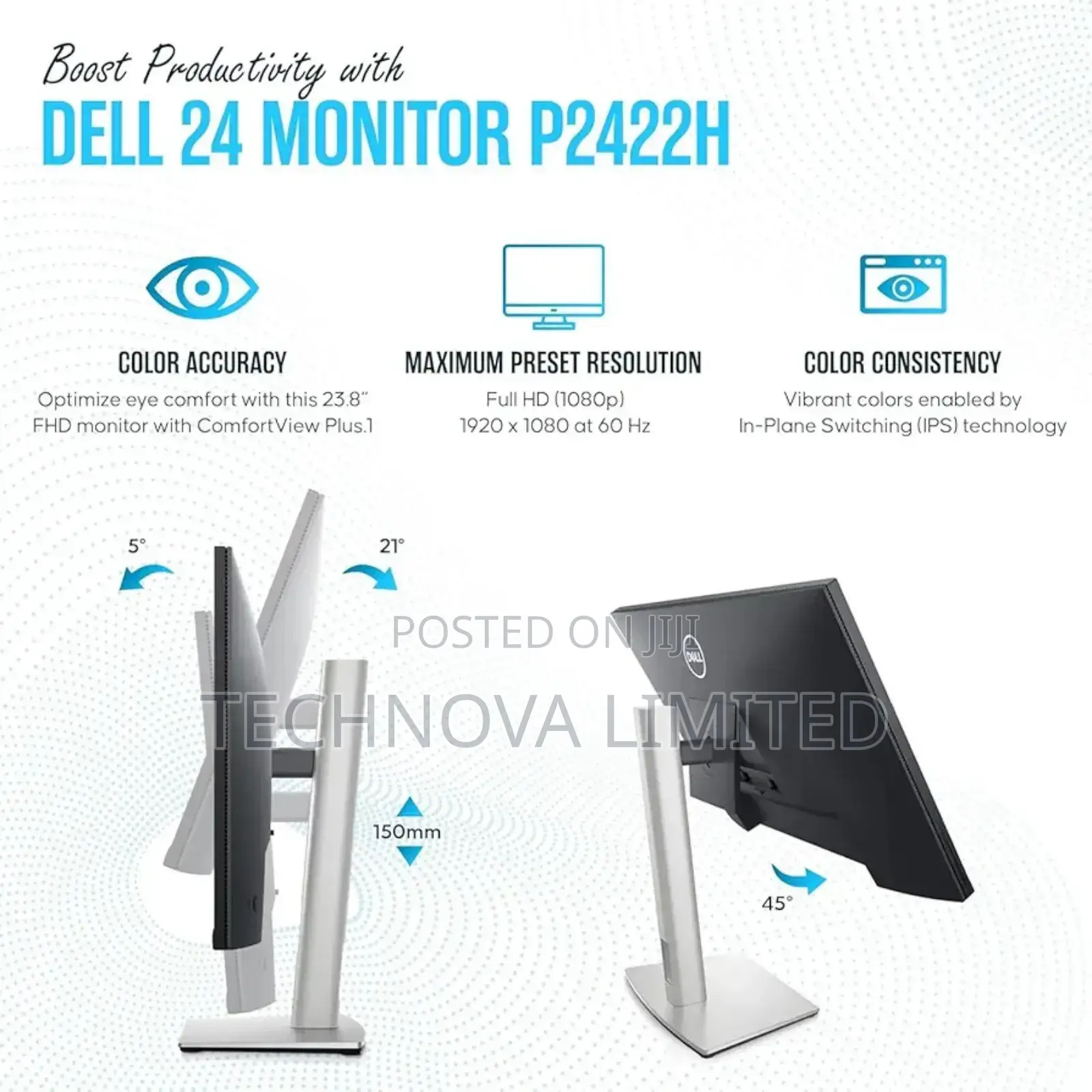 Dell P2422h 24 Inch Hdmi Monitor - 16:9 Ips Computer Monitor