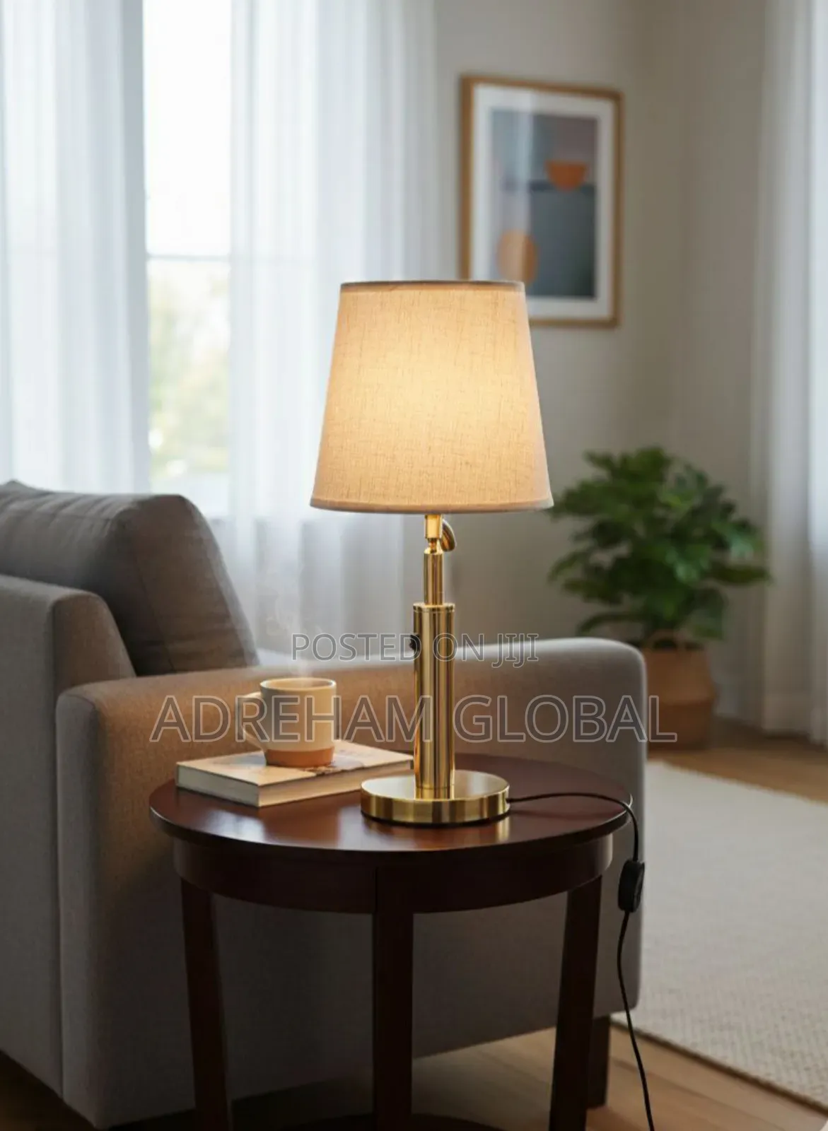Linear Brass Beacon Bedside Lamp