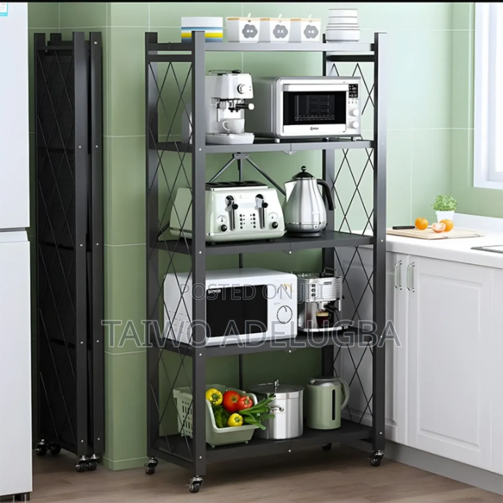 4 Layers Foldable Kitchen Shelf