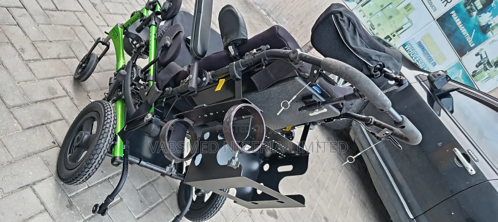 Pediatric Tilt-in-Space Wheelchair -Green Frame