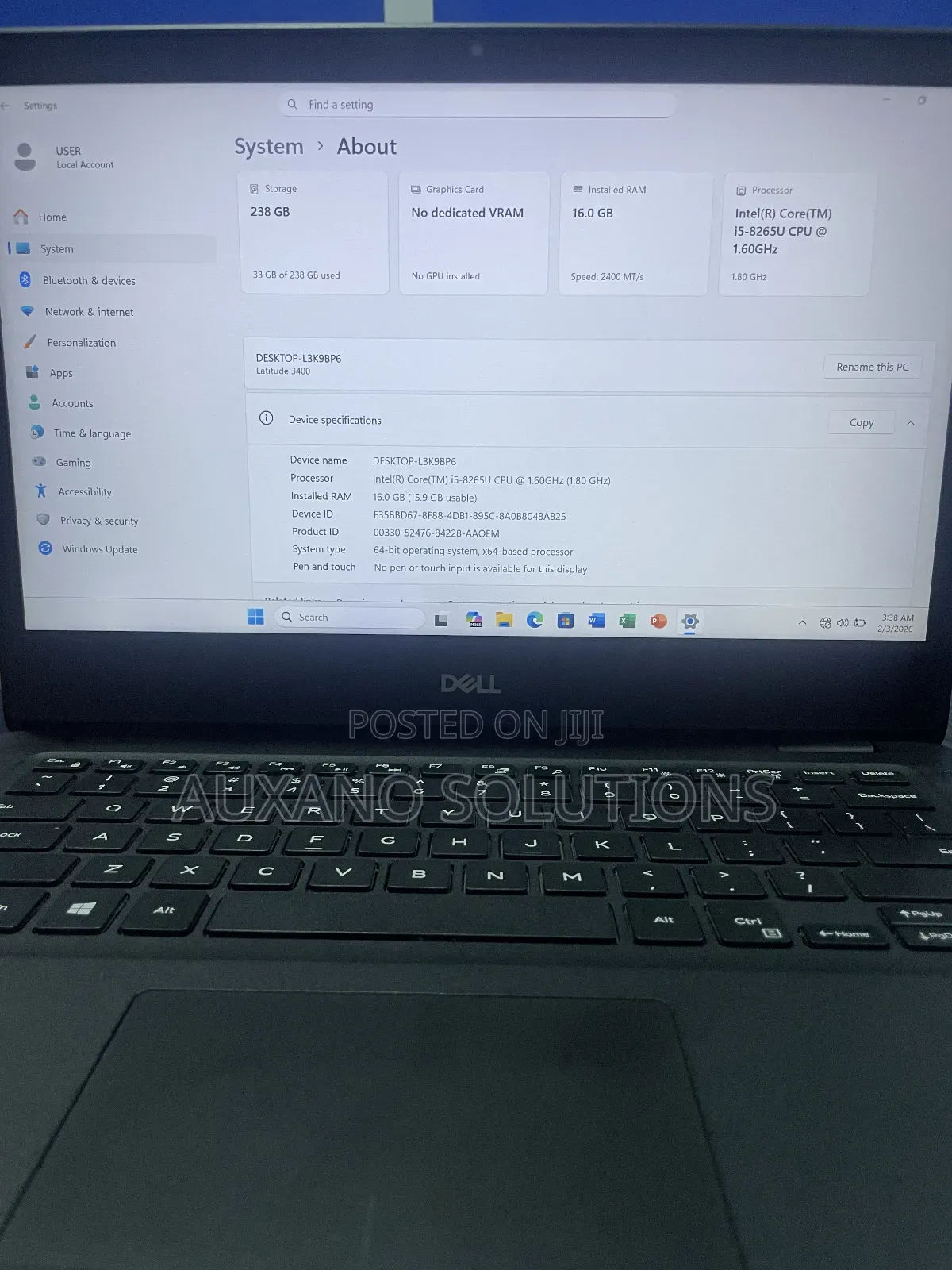 Laptop Dell Latitude 3400 16GB Intel Core I5 SSD 256GB