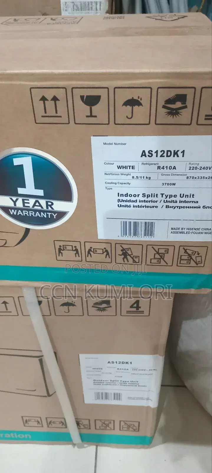 New Hisense 1.5hp Split Inverter Air Conditioner Copper R410a