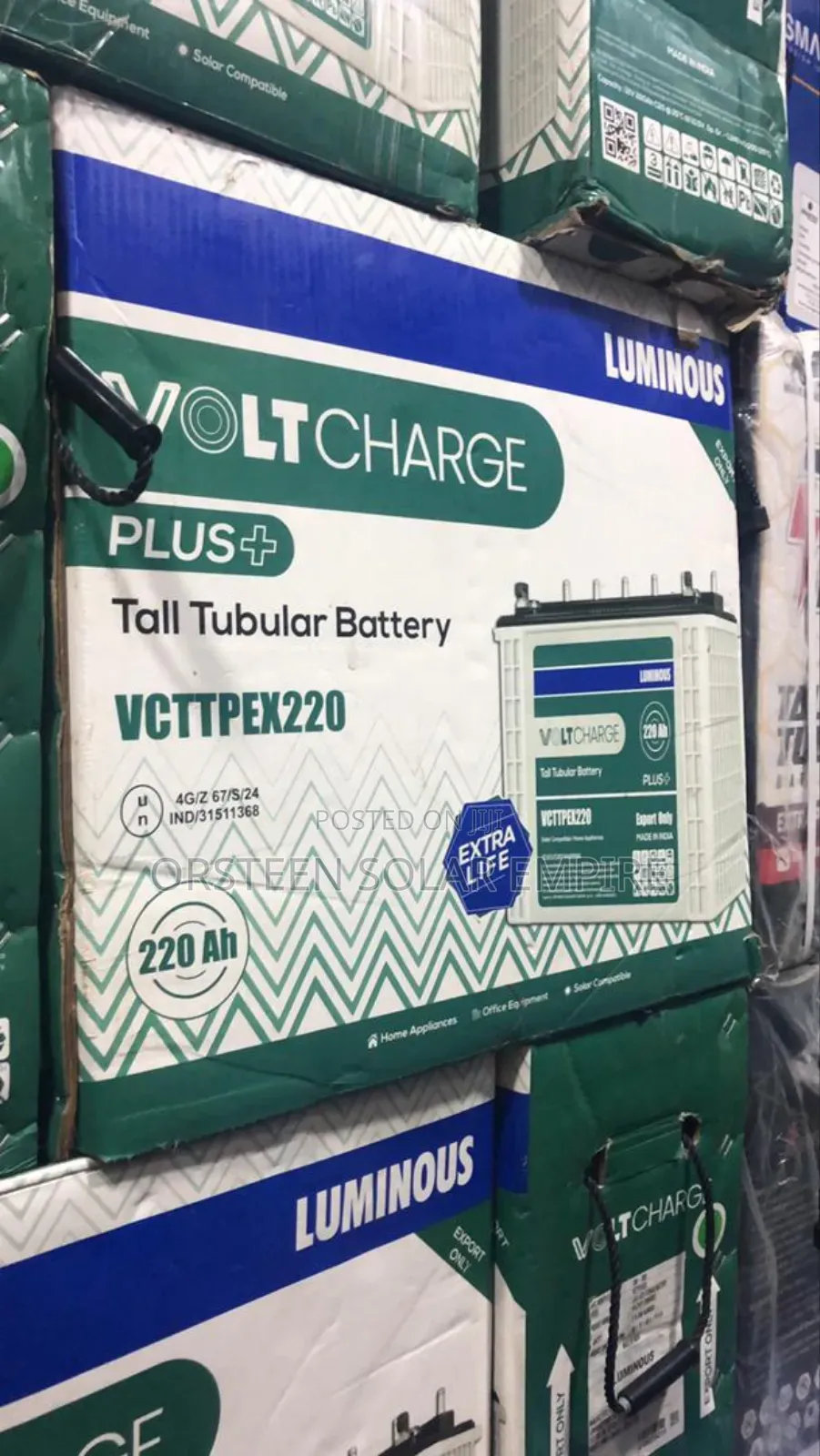 Luminous Tubular Batteries 220ah-12v