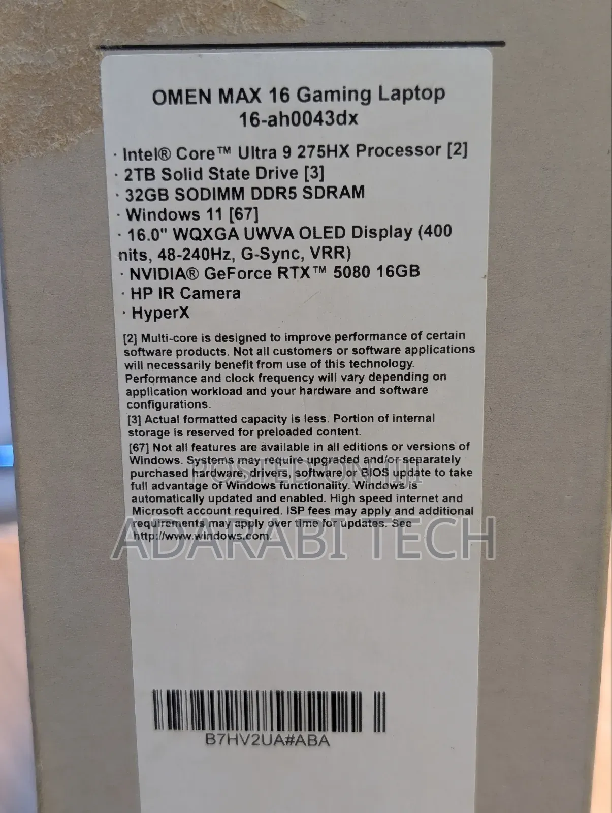 New Laptop HP Omen Max 16 32GB Intel Core Ultra 9 SSD 2T
