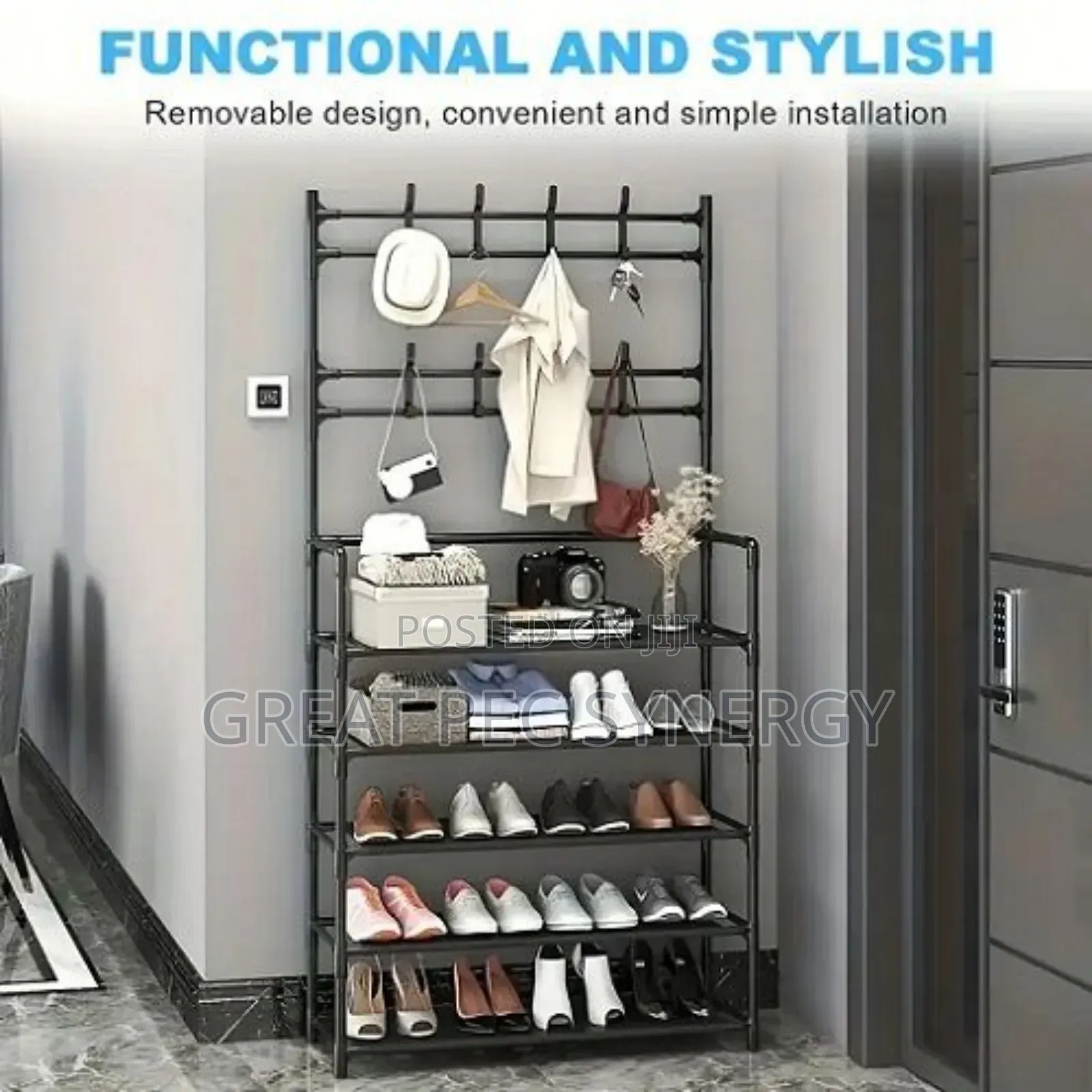 5 Layers Shoe Rack With Bag and Cap Hanger