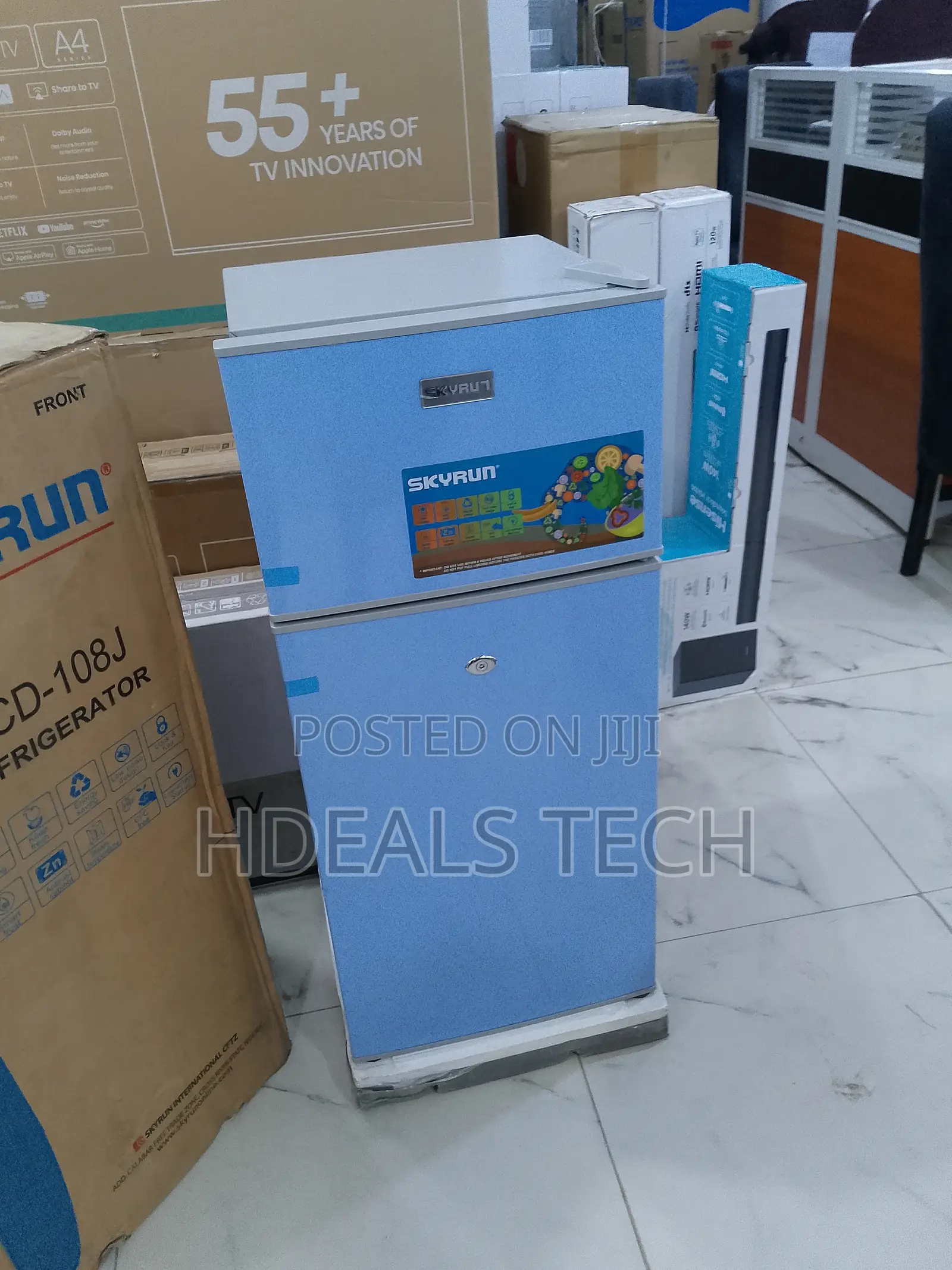Brand New Skyrun Double Door Refrigerator 85l (Bcd108j)