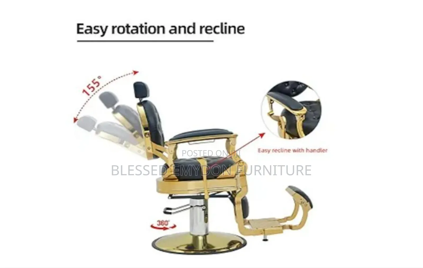Gold Chrome Barber Chair
