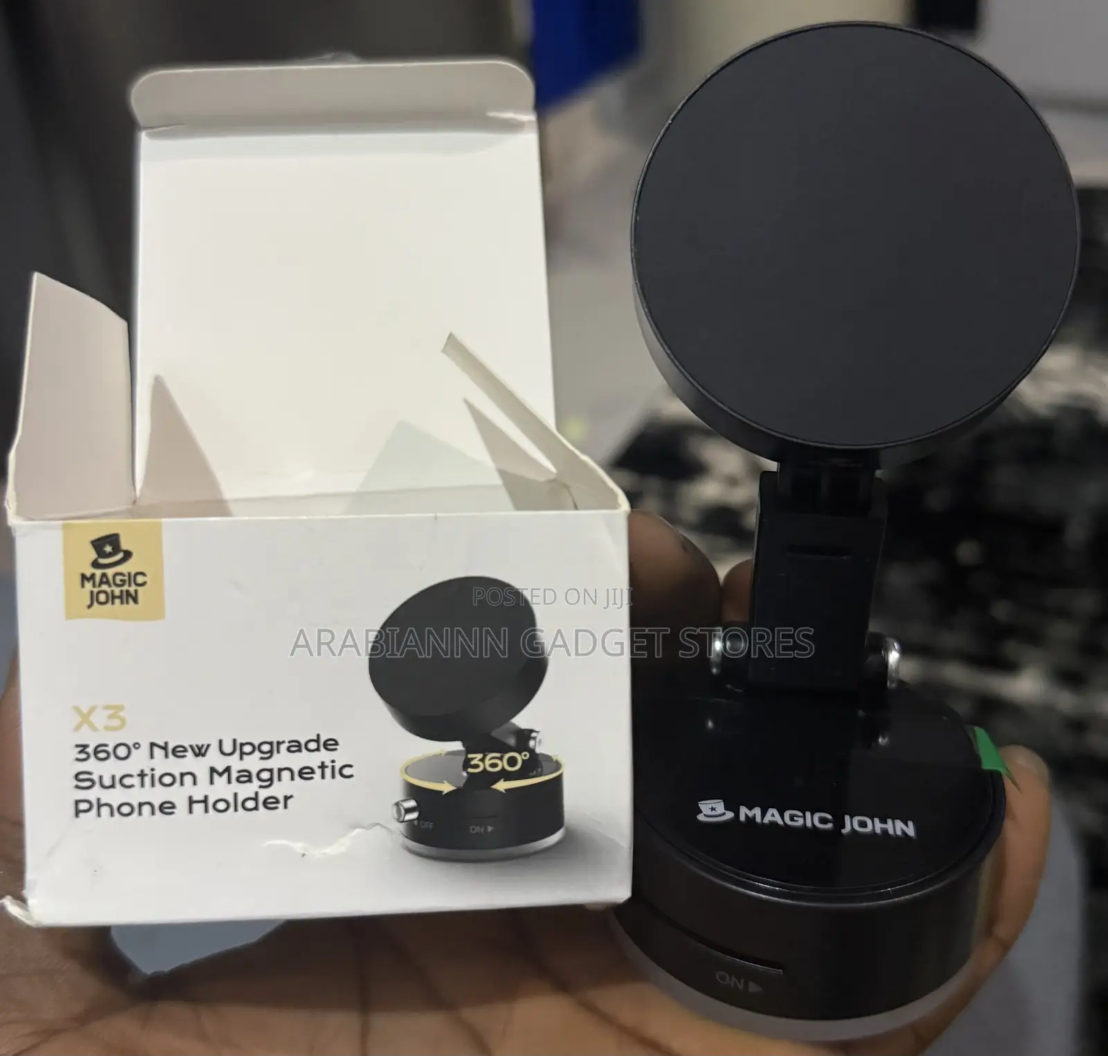 Magic John X3 360° Magnetic Phone Holder (Suction Mount)