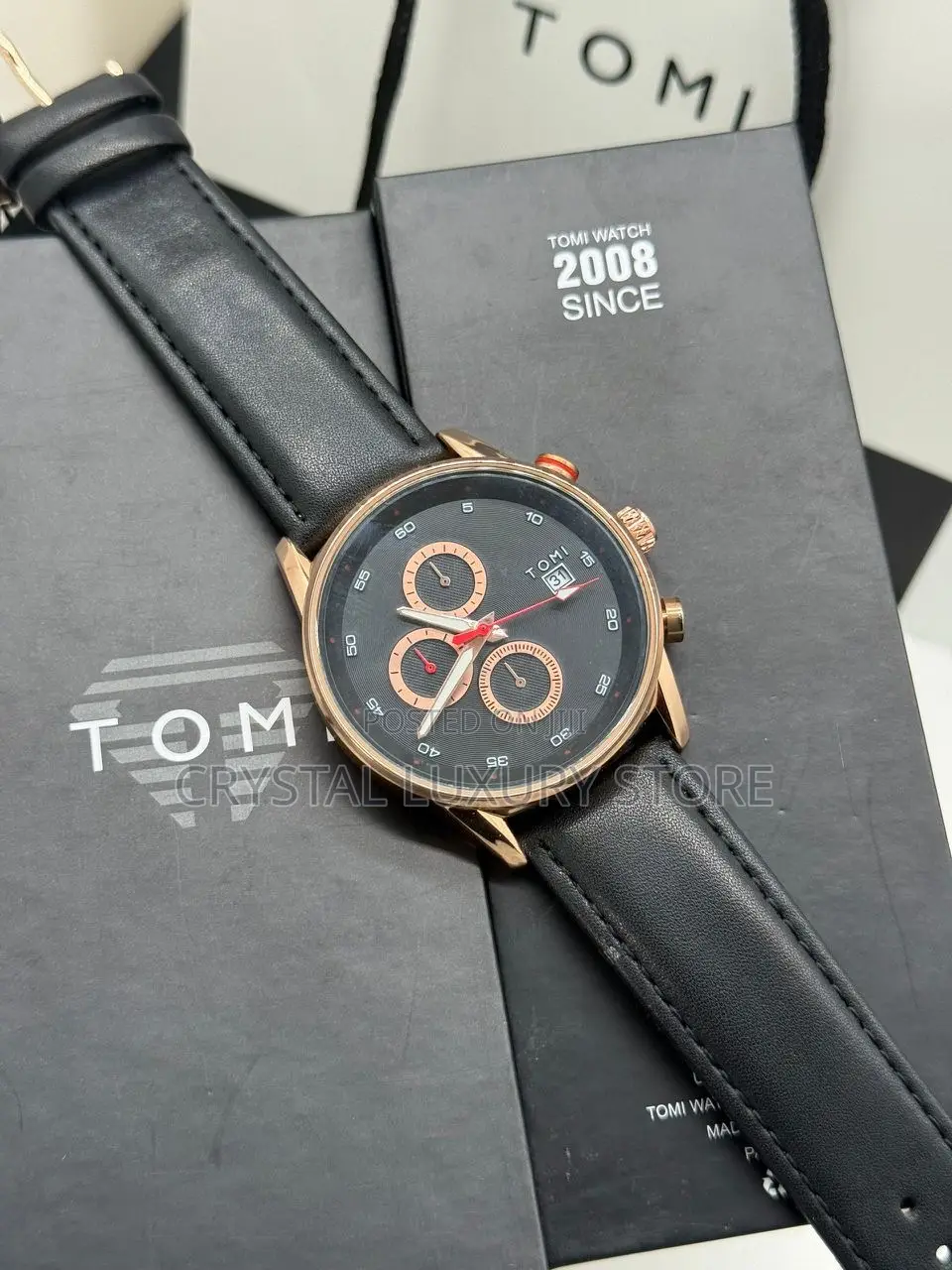 Tomi Quality Men Genuine Leather Wristwatch