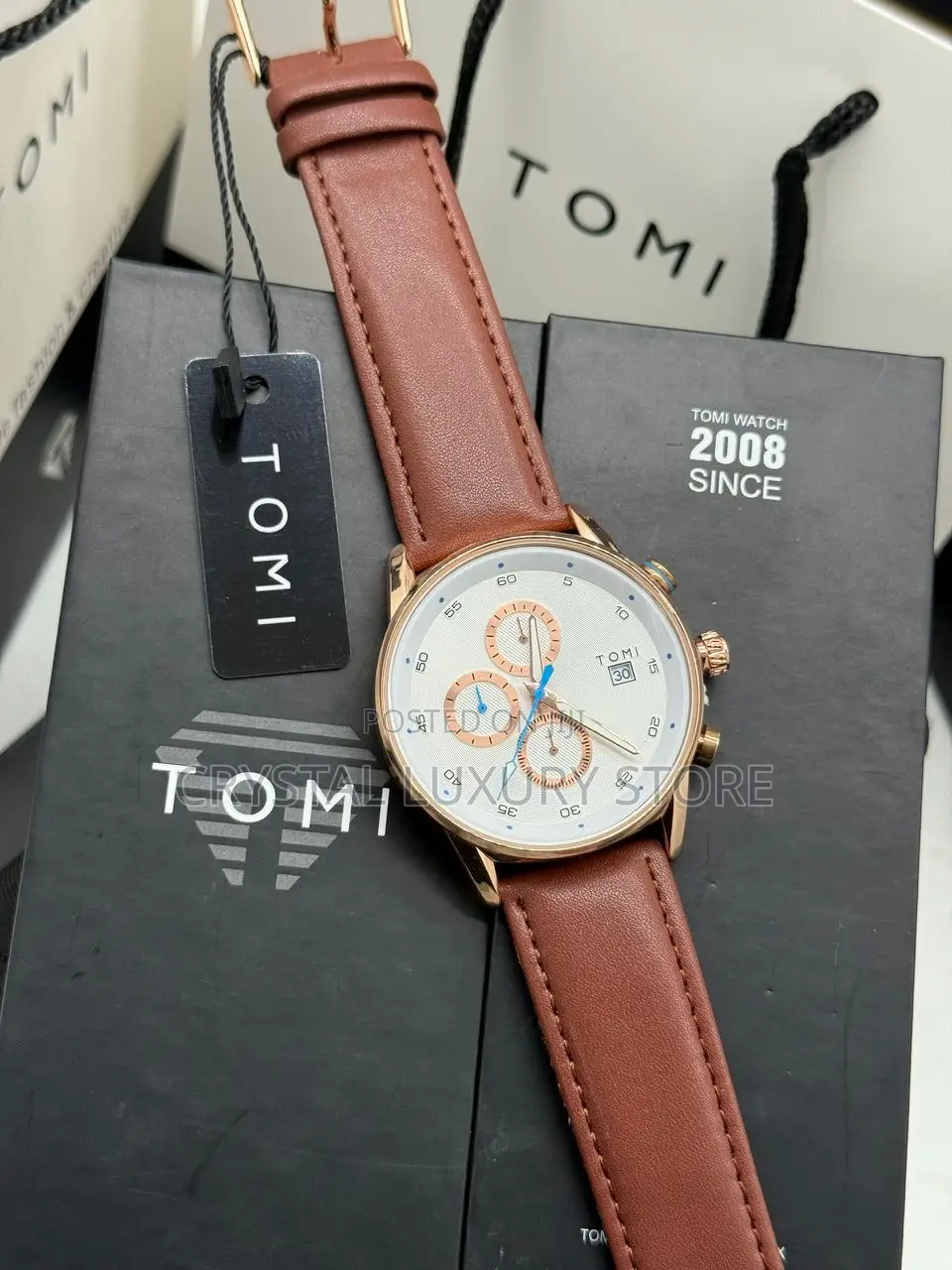 Tomi Quality Men Genuine Leather Wristwatch